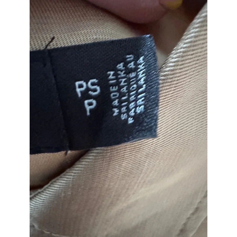 Lauren Ralph Lauren Gold Champagne Button Down Utility Shirt Blouse Petite Small